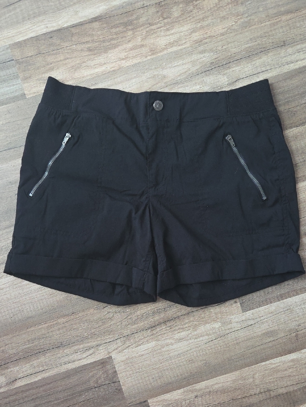 Tangerine Black Athletic Quick Dry Cuffed Shorts with Zip Pockets